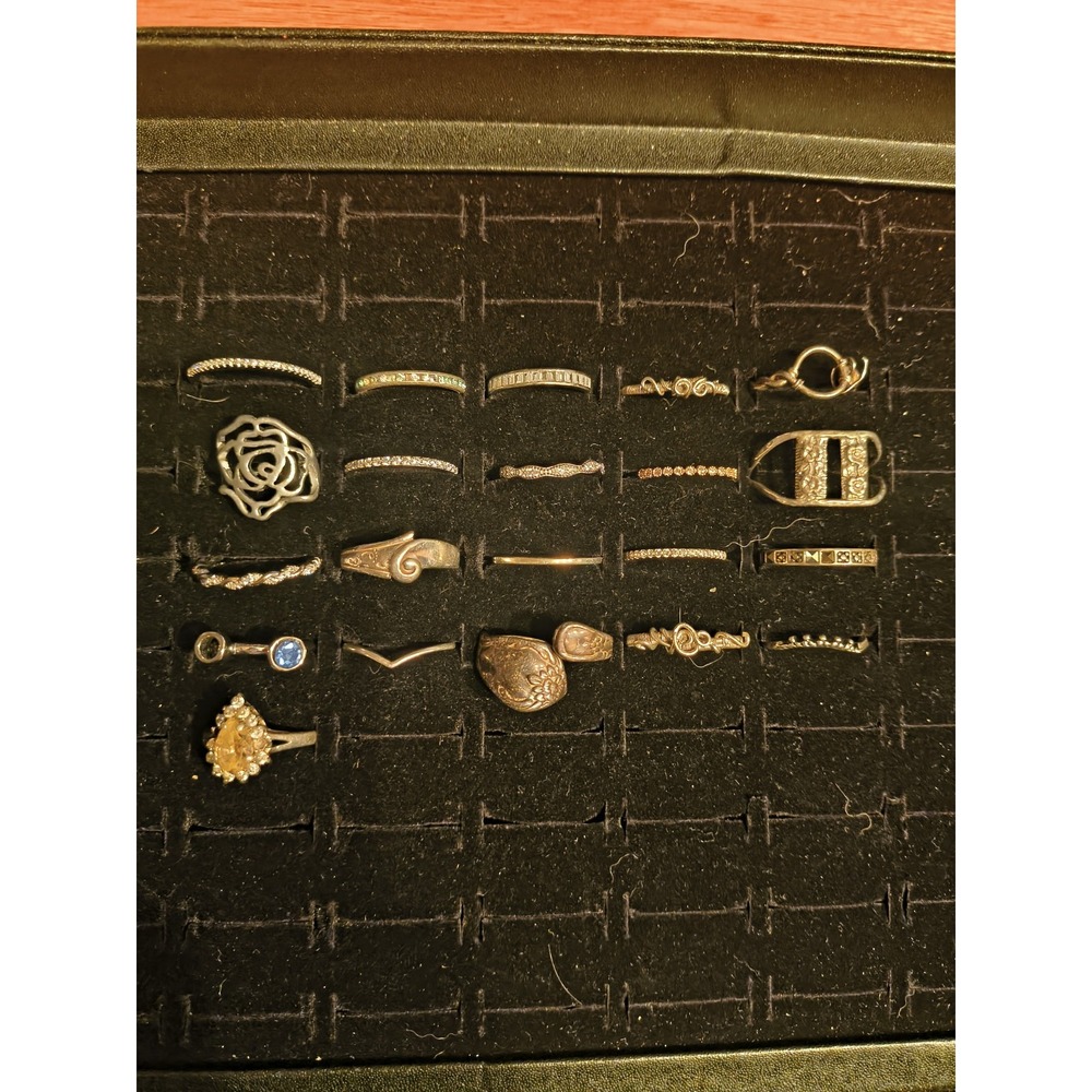 21 Sterling Silver Rings Lot Assorted Sizes Styles 925 Jewelry Bundle